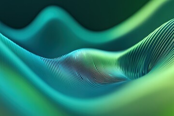 Poster - abstract green and teal flowing lines