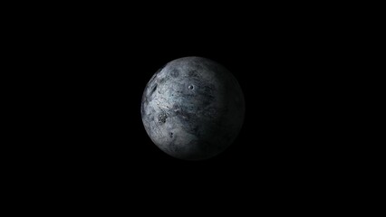 Wall Mural - 3d spinning eris planet half day night black background