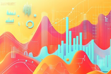 Poster - Abstract data visualization, vibrant colors