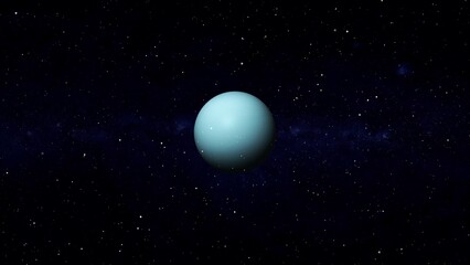Wall Mural - 3d uranus planet zoom out on space star