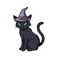  witch s black cat vector icon, witch s black cat vector illustration - simple illustration of witch s black cat, perfect for logos and icons witch s black cat