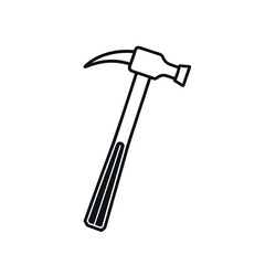 Poster - black and white simple hammer icon silhouette vector