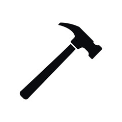 Poster - Minimalist Black Hammer Icon, Simple Silhouette for Web and Mobile App Design