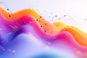Poster - abstract colorful data wave visualization