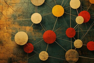 Poster - Abstract network of interconnected circles