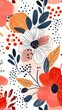 © Nayla - Seamless pattern with abstract flowers and dots Creative floral background. Boho style