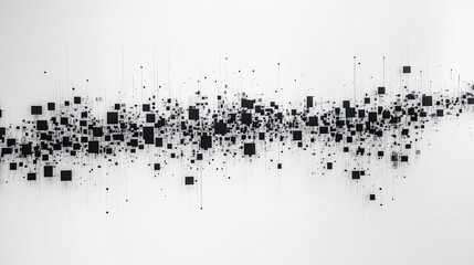 Poster - Black-and-white circuit board design on a clean white backdrop