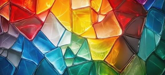Poster - Bright abstract textures featuring colorful glass patterns