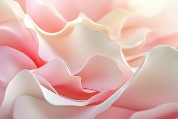 Poster - Abstract pink and white flowing shapes