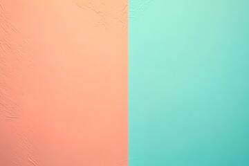 Poster - Pastel peach and teal color block background