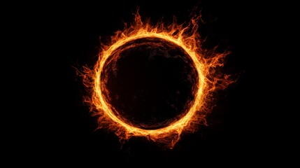 Poster - Fiery ring blazing brightly against a dark backdrop, creating a dramatic contrast and suggesting themes of power, energy, and transformation