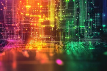 Poster - Abstract digital circuit board background