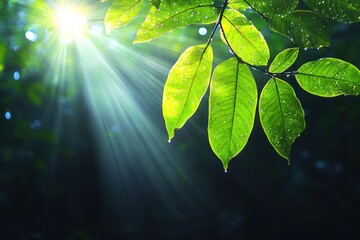 Thriving Rainforest: A Vibrant Display of Humidity, Sunlight, and Energy Fueling Plant Growth