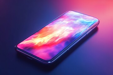 Poster - smartphone with vibrant abstract display