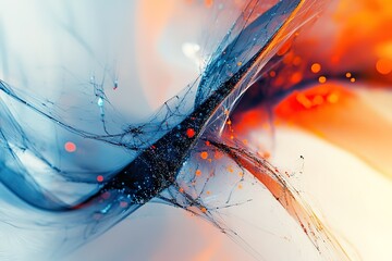 Poster - Abstract art: swirling blue and orange hues