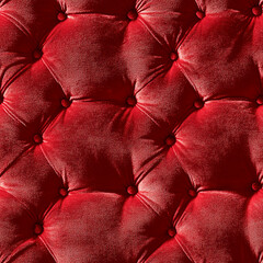 Aufkleber - Luxurious red velvet tufted texture for elegant upholstery design
