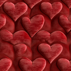 Aufkleber - Red velvet heart texture for Valentine's Day decoration