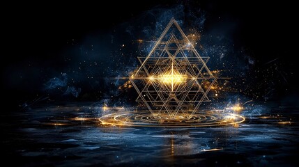 Poster - Siddhikariya yantra spiritual energy symbol abstract design digital art cosmic environment mystical viewpoint