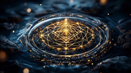 Poster - Siddhikariya yantra design mystical water ripple abstract art serene environment close-up spiritual concept