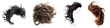 © Sawera - Damaged hair isolated on transparent background, Set of