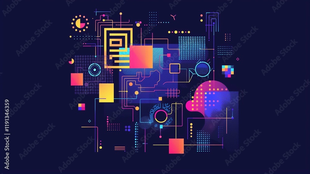 Abstract concept of machine learning algorithms interacting with SAP ...