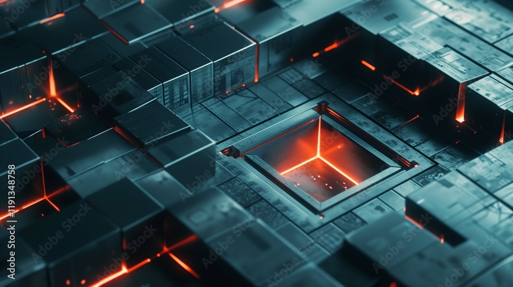 Abstract image of a digital network with interconnected SAP system ...