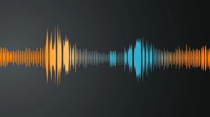 Poster - Soundwave oscillating, creating dynamic visual representation of audio recording, music, or voice communication, symbolizing rhythm, melody, and sound design
