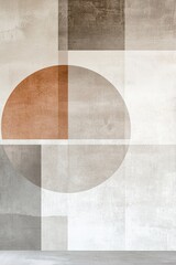 Poster - Scandinavian-inspired minimalist geometric background in soft tones with ample space for text overlay