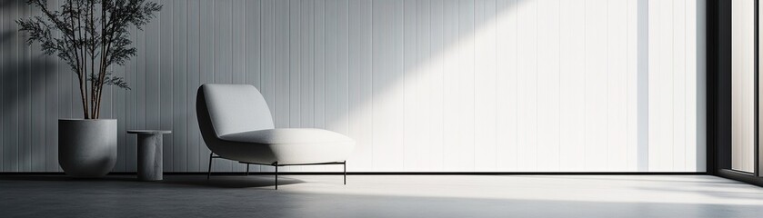 Poster - sleek black and white nordic-inspired design displaying minimalist geometric patterns and ample spac