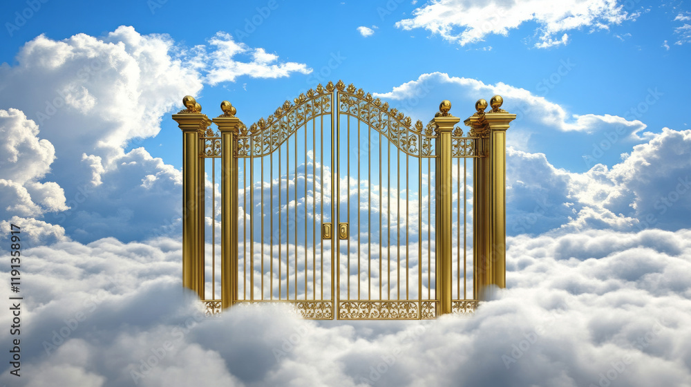 celestial golden gates of heaven in the clouds: exploring heavenly gate ...