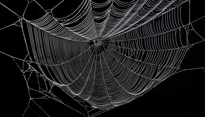 spider web with dew drops