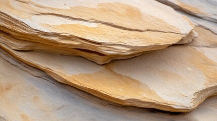 Poster - Closeup of Stunning Layered Sandstone Textures in Desert Rock Formation : Generative AI