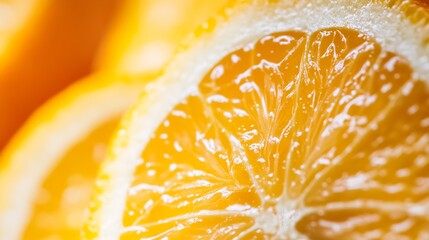 Poster - Macro Close-Up of Fresh Juicy Orange Citrus Fruit with Detailed Texture : Generative AI