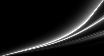 Poster - Light curves and abstract illumination lines on a dark background creating dynamic visual effects