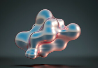 Poster - Abstract shape graphic design with glossy surface and fluid form