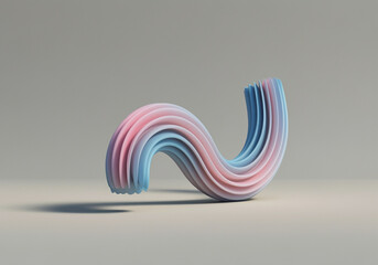 Poster - Abstract shape with pastel colors in a wave design creating a modern graphic resource and abstract art