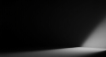 Poster - Light ray casting shadow in dark space creating dramatic effect