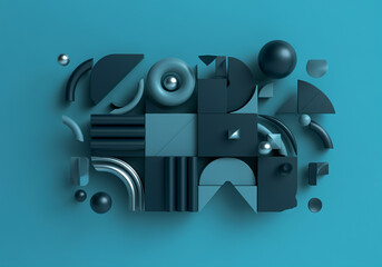 Poster - Abstract shapes in graphic design with modern elements and balanced composition displaying vibrant colors and smooth textures