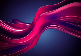 Poster - Abstract waves with vibrant reflections in a modern graphic background design