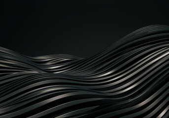 Poster - Waves made of lines in an abstract design with a graphic background showcasing smooth flowing movement
