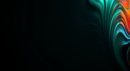 Poster - Abstract background design with colorful waves and fluid shapes in dark tones