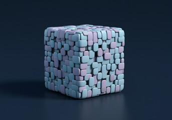 Aufkleber - Textured cube graphic design with colorful patterns and modern style