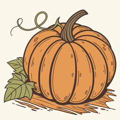 Canvas Print - illustration of a pumpkin