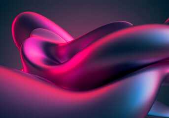 Poster - Abstract wave fluid shape design in vibrant colors with smooth curves and modern style