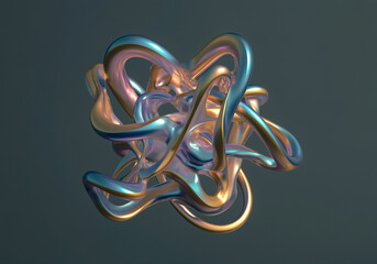 Poster - Abstract shape design with fluid motion and vibrant colors in an artistic composition