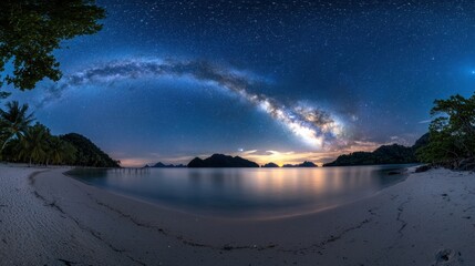 Wall Mural - a beautiful night sky with a large milky white cloud in the middle