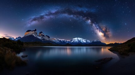 Wall Mural - a beautiful night sky with a large milky white cloud in the middle
