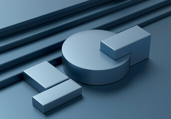 Poster - 3D geometric shapes and graphic design elements in modern style with a focus on minimalism and abstraction
