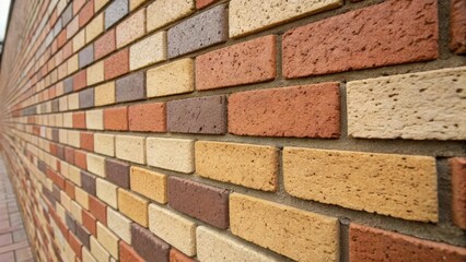 Aufkleber - Brick Patterns Evolving A medium closeup showing the emerging pattern of bricks as they are laid emphasizing the different shades and textures creating a visually engaging mosaic