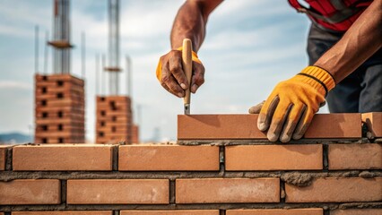 Poster -  hands work meticulously embodying the strength and determination needed for urban progress.